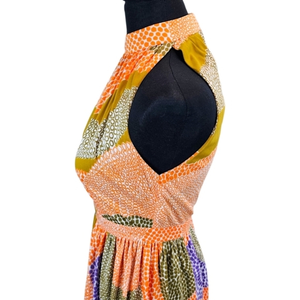 Vintage 1960s Halter Maxi Dress Else Smith For Dalani 6 Retro Boho Psychedelic - Picture 9 of 16